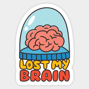 Lost My Brain // Cute Brain Doodle Sticker